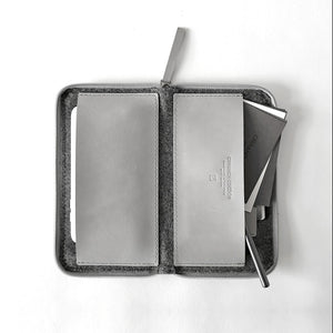 TRAVEL IPHONE WALLET, grey Aniline leather